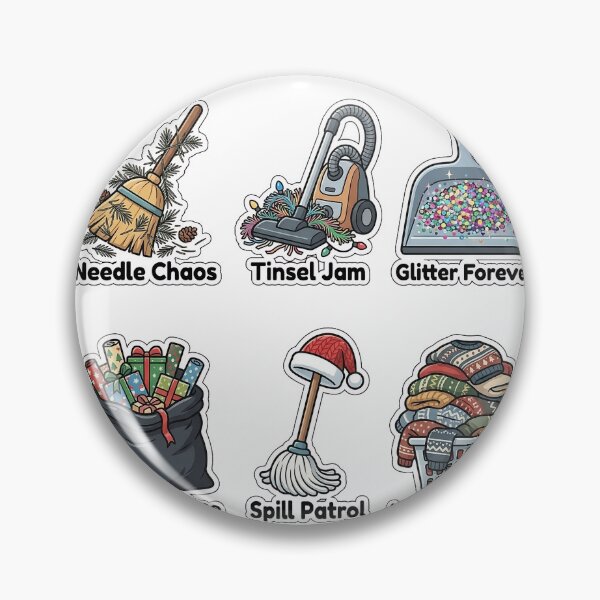 Item preview, Relatable Holiday House Cleaning Sticker Pack - Post Party Chore Puns designed and sold by SimpleP.