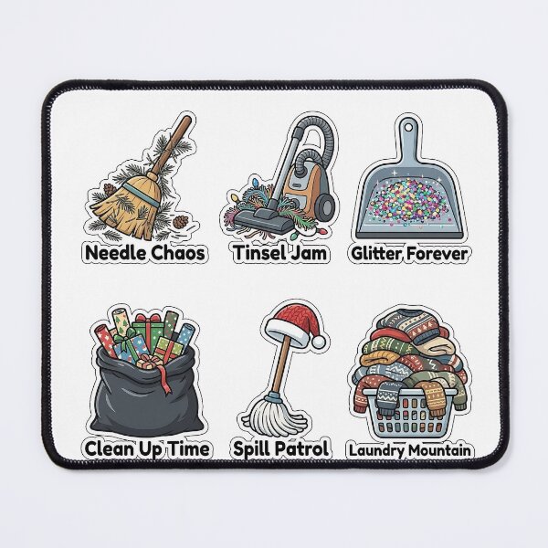 Item preview, Relatable Holiday House Cleaning Sticker Pack - Post Party Chore Puns designed and sold by SimpleP.