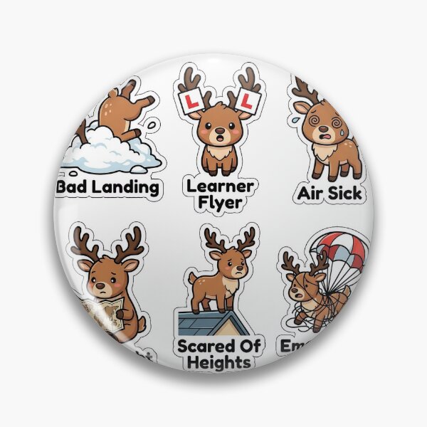 Item preview, Sarcastic Reindeer Flight School Fails Sticker Pack - Reindeer Humor designed and sold by SimpleP.