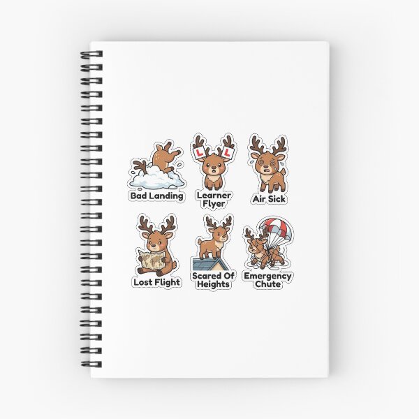Item preview, Sarcastic Reindeer Flight School Fails Sticker Pack - Reindeer Humor designed and sold by SimpleP.