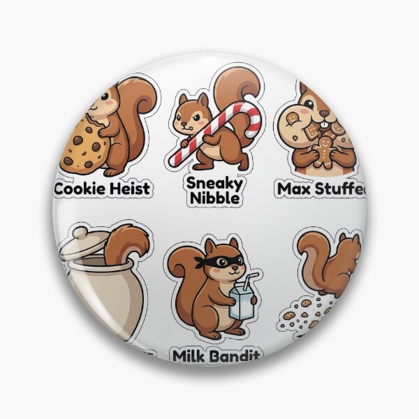 Item preview, Mischievous Squirrel Cookie Theft Sticker Pack - Funny Bakery Bandit Puns designed and sold by SimpleP.