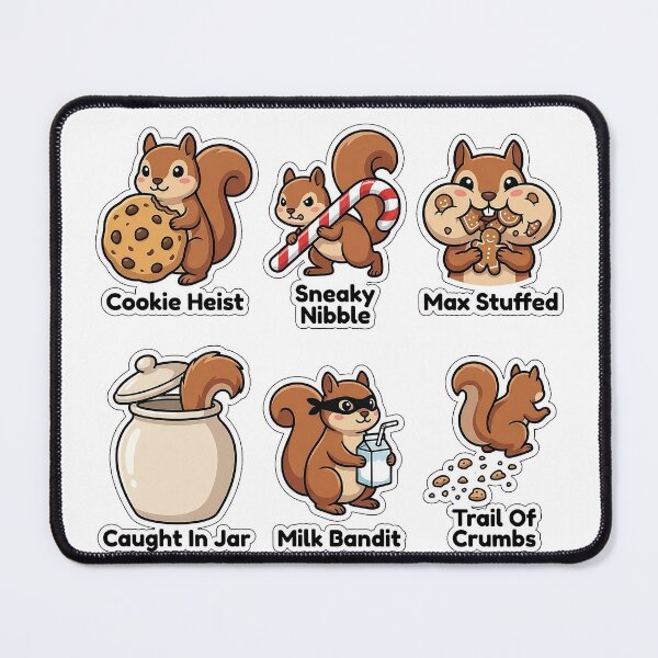 Item preview, Mischievous Squirrel Cookie Theft Sticker Pack - Funny Bakery Bandit Puns designed and sold by SimpleP.