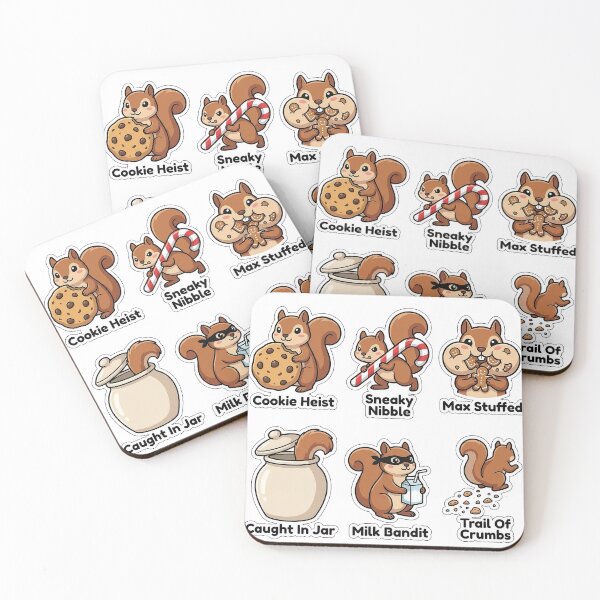 Item preview, Mischievous Squirrel Cookie Theft Sticker Pack - Funny Bakery Bandit Puns designed and sold by SimpleP.