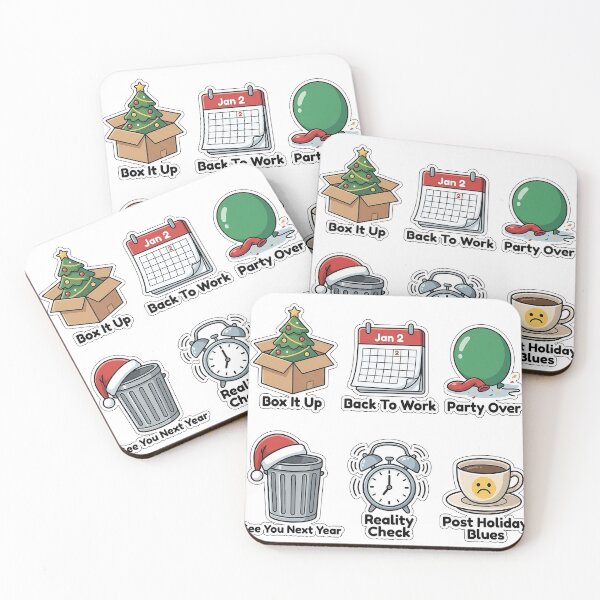 Item preview, Sarcastic End of Holiday Blues Sticker Pack - Back to Work Puns designed and sold by SimpleP.