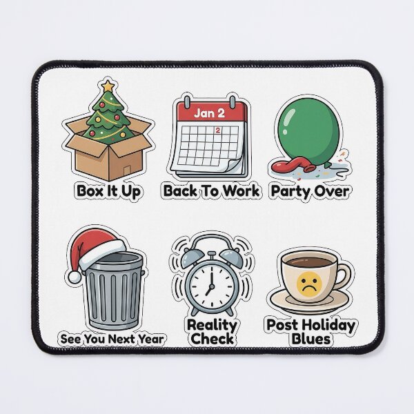 Item preview, Sarcastic End of Holiday Blues Sticker Pack - Back to Work Puns designed and sold by SimpleP.