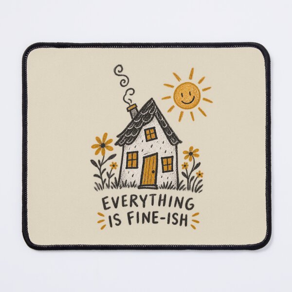 Item preview, Everything Is Fine-ish Funny Cottage Folk Art | Quirky Homebody Humor designed and sold by Moons Studio.