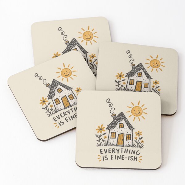 Item preview, Everything Is Fine-ish Funny Cottage Folk Art | Quirky Homebody Humor designed and sold by Moons Studio.