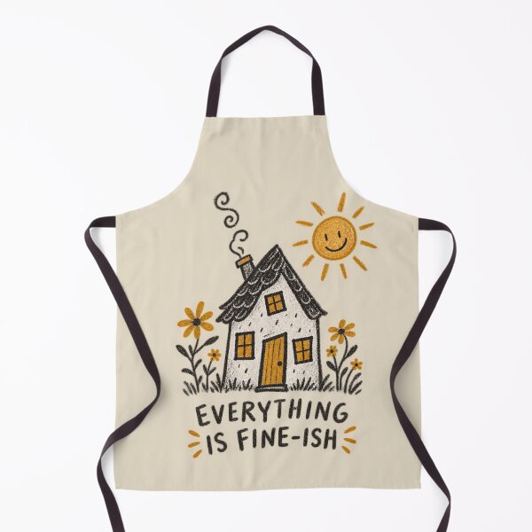 Item preview, Everything Is Fine-ish Funny Cottage Folk Art | Quirky Homebody Humor designed and sold by Moons Studio.