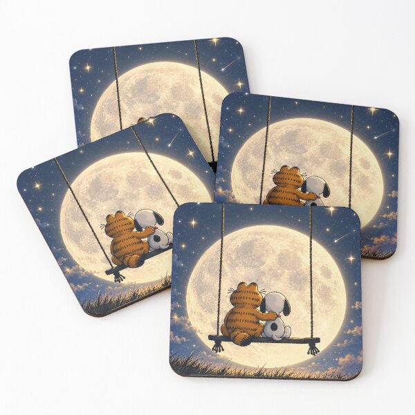 Item preview, Garfield & Snoopy Stargazing on a Swing designed and sold by katekrystal.