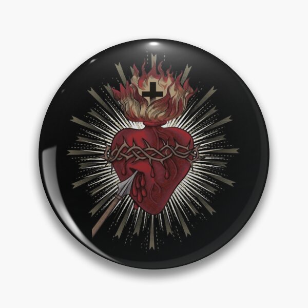 Item preview, Sacred Heart With Flaming Cross And Sharp Spear Art designed and sold by RolfThomas.
