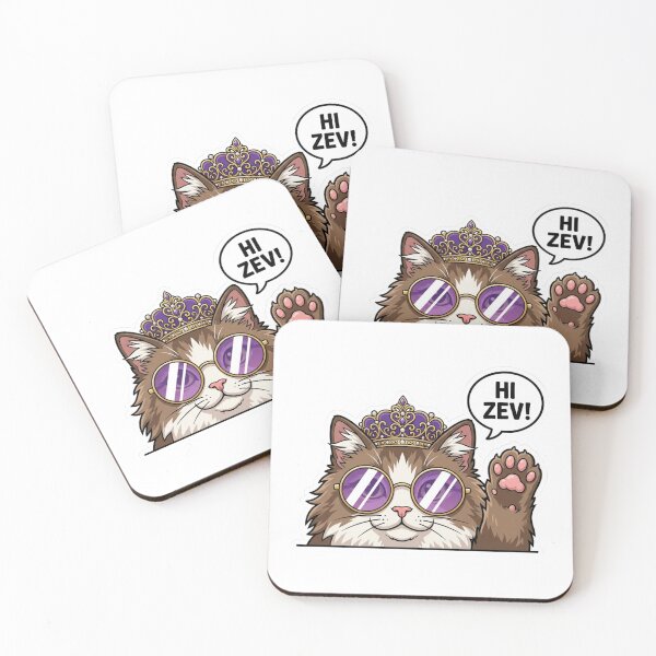 Item preview, Hi Zev Princess Donut Waving Cat Dungeon Crawler Carl Crown Sunglasses LitRPG Humor designed and sold by raedattia.