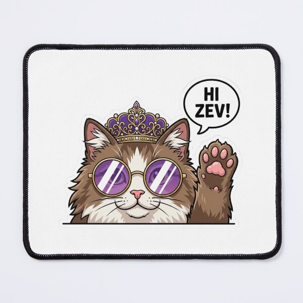 Item preview, Hi Zev Princess Donut Waving Cat Dungeon Crawler Carl Crown Sunglasses LitRPG Humor designed and sold by raedattia.