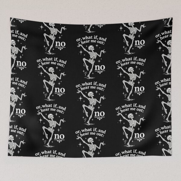Item preview, Dancing Skeleton Hear Me Out No Sarcastic Introvert Meme Design designed and sold by Machomanshop.