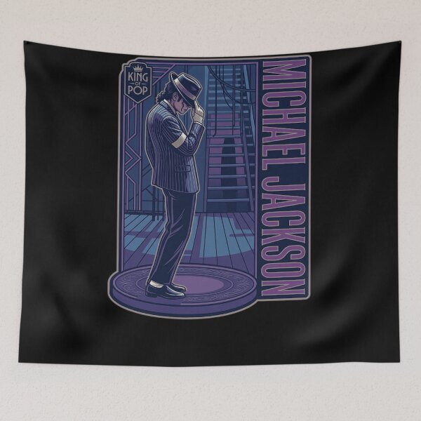 Item preview, Michael Jackson King of Pop Stage Pose Hat Glove Purple Blue Art Illustration designed and sold by QliumoPery.