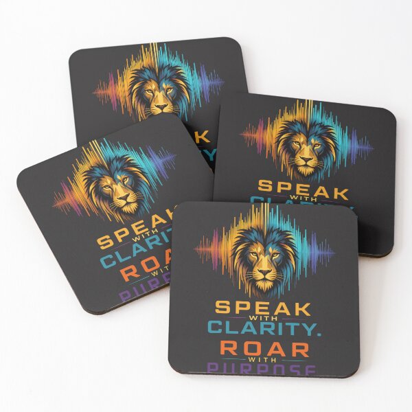 Item preview, Speak With Clarity Roar With Purpose Lion Quote Design designed and sold by Bennie Singh.