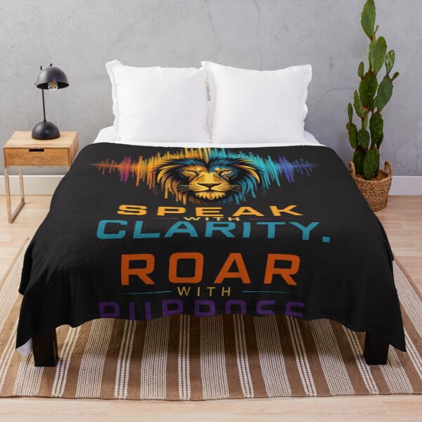 Item preview, Speak With Clarity Roar With Purpose Lion Quote Design designed and sold by Bennie Singh.