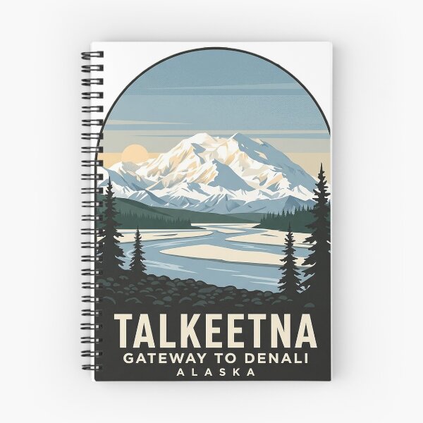 Item preview, Talkeetna Alaska Denali View Vintage Travel Badge designed and sold by DetourDgn.