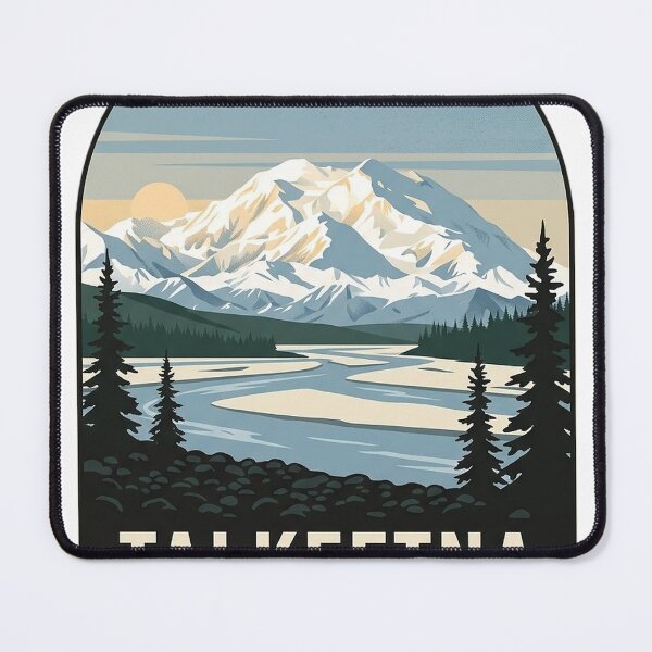 Item preview, Talkeetna Alaska Denali View Vintage Travel Badge designed and sold by DetourDgn.