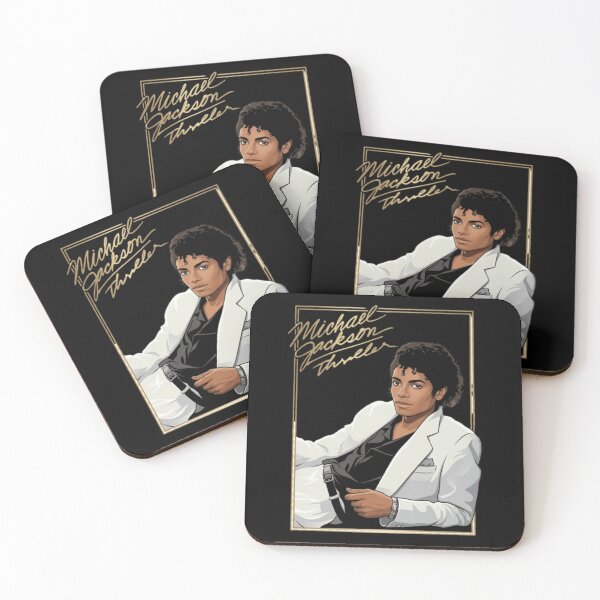Item preview, Michael Jackson Thriller White Jacket Portrait Gold Signature 80s Pop Icon designed and sold by QliumoPery.