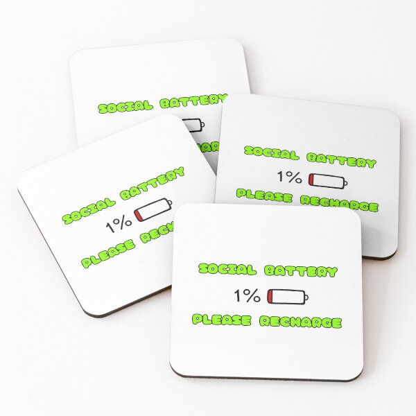 Item preview, Social Battery 1% Please Recharge Text designed and sold by SadTimmy.