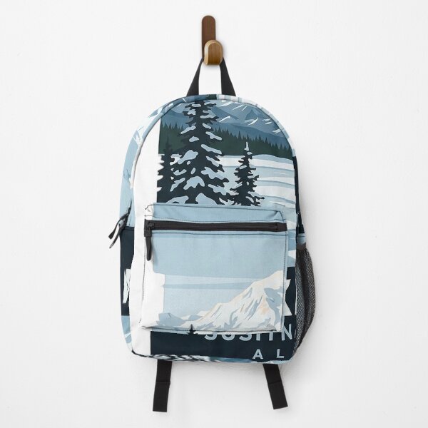 Item preview, Talkeetna Alaska Winter Denali Retro Travel Poster Sticker designed and sold by DetourDgn.