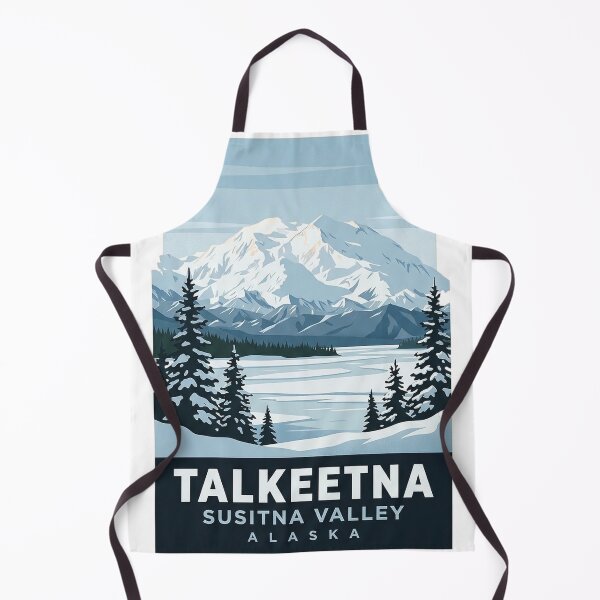 Item preview, Talkeetna Alaska Winter Denali Retro Travel Poster Sticker designed and sold by DetourDgn.