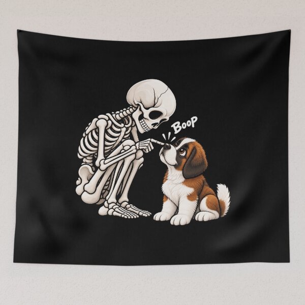 Item preview, Funny Skeleton Saint Bernard Dog Boop Halloween Design Mom Dad designed and sold by rafaeltto.