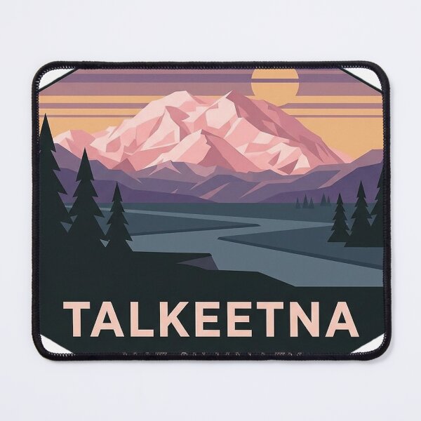 Item preview, Talkeetna Alaska Denali Alpenglow Geometric Hexagon Sticker designed and sold by DetourDgn.