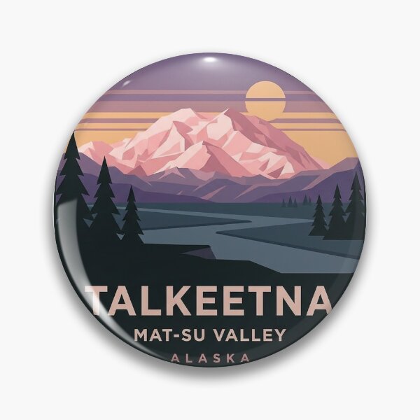 Item preview, Talkeetna Alaska Denali Alpenglow Geometric Hexagon Sticker designed and sold by DetourDgn.