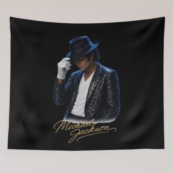 Item preview, Michael Jackson Realistic Sequin Jacket Hat White Glove Portrait Gold Signature designed and sold by QliumoPery.