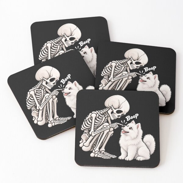 Artikelvorschau, Lustiges Skelett-Samojeden-Hunde-Boop-Halloween-Design Mama Papa entworfen und verkauft von rafaeltto.