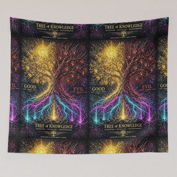 Item preview, Uprooting the Tree of Knowledge of Good and Evil – Funky Neon Duality Design designed and sold by The Crazy Monkey Design Studio.