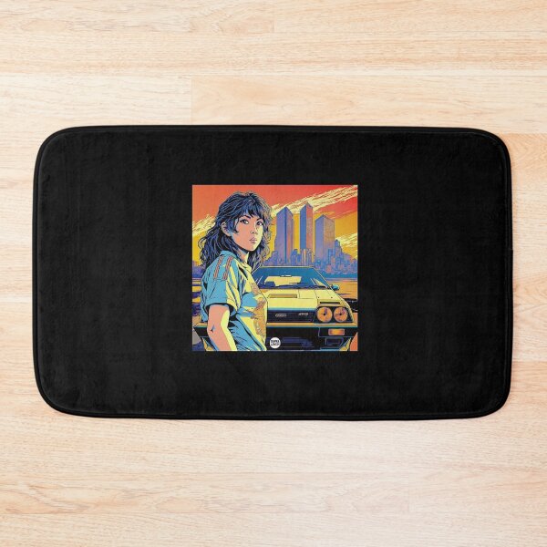 Item preview, Retro 1980s Anime Style Girl Classic Sports Car designed and sold by RolfThomas.