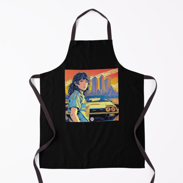 Item preview, Retro 1980s Anime Style Girl Classic Sports Car designed and sold by RolfThomas.