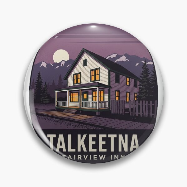 Item preview, Talkeetna Alaska Fairview Inn Vintage Oval Travel Badge designed and sold by DetourDgn.