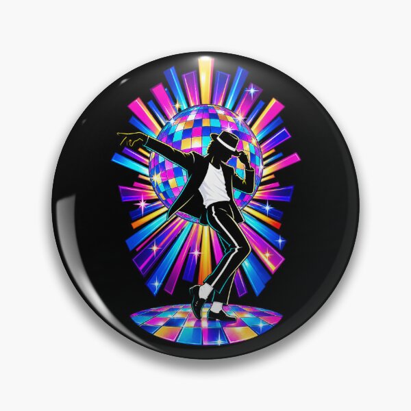 Item preview, Michael Jackson Neon Disco Ball Dance Pose Colorful Lights 80s Party designed and sold by QliumoPery.