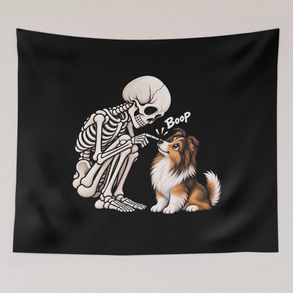 Item preview, Funny Skeleton Shetland Sheepdog Boop Halloween Design Mom Dad designed and sold by rafaeltto.