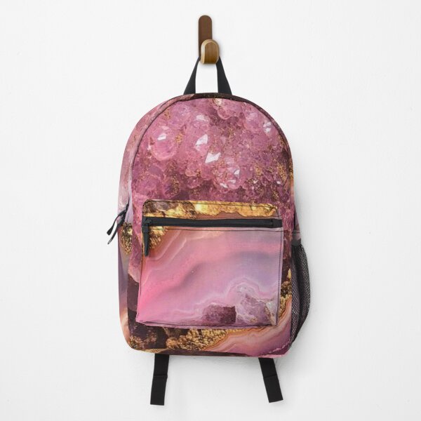 Item preview, Pink Geode Agate Crystal Texture — Elegant Rose Quartz Gold Marble designed and sold by LYAN-STORE.
