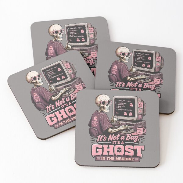 Item preview, Ghost in the Machine – Funny Halloween Skeleton Programmer designed and sold by Art-Arcade6.