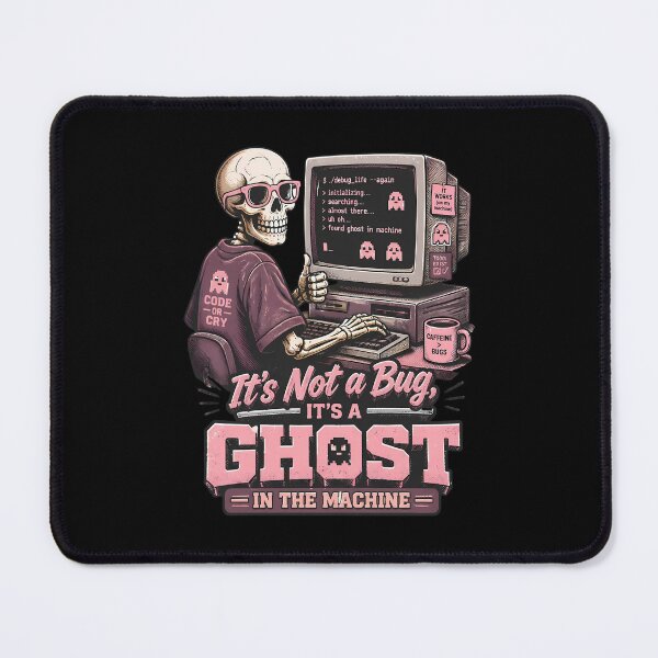Item preview, Ghost in the Machine – Funny Halloween Skeleton Programmer designed and sold by Art-Arcade6.