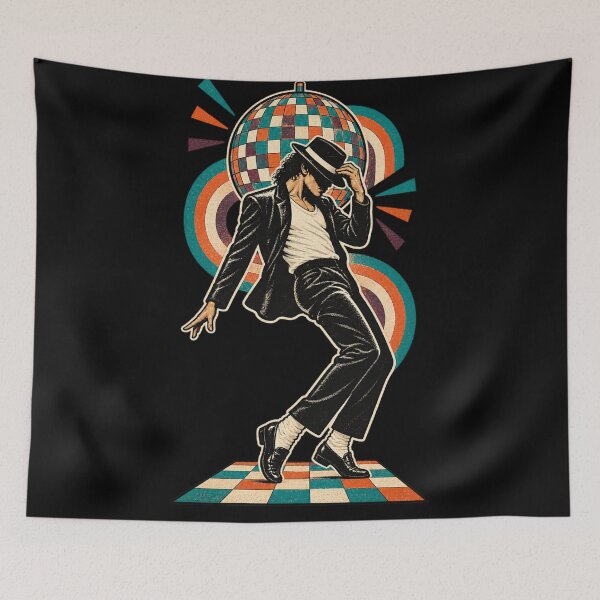 Item preview, Michael Jackson Retro Disco Ball Dance Checkered Floor Vintage 70s 80s Style designed and sold by QliumoPery.