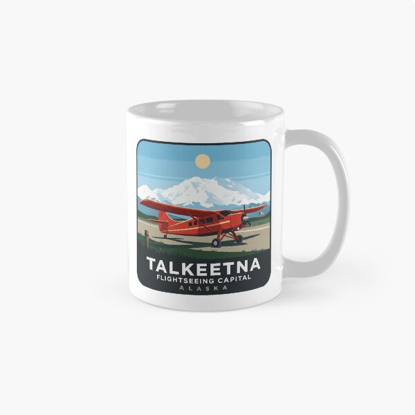 Item preview, Talkeetna Alaska Bush Plane Flightseeing Retro Badge Sticker designed and sold by DetourDgn.