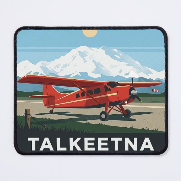 Item preview, Talkeetna Alaska Bush Plane Flightseeing Retro Badge Sticker designed and sold by DetourDgn.
