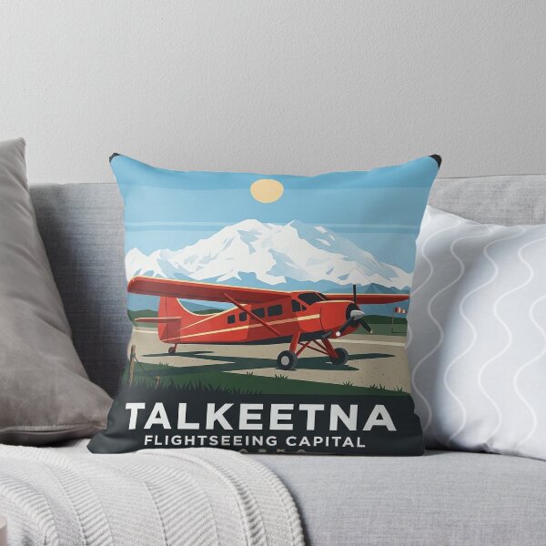 Item preview, Talkeetna Alaska Bush Plane Flightseeing Retro Badge Sticker designed and sold by DetourDgn.