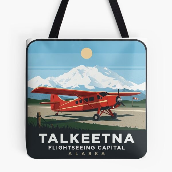 Item preview, Talkeetna Alaska Bush Plane Flightseeing Retro Badge Sticker designed and sold by DetourDgn.