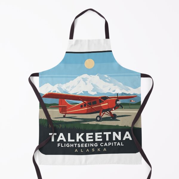 Item preview, Talkeetna Alaska Bush Plane Flightseeing Retro Badge Sticker designed and sold by DetourDgn.