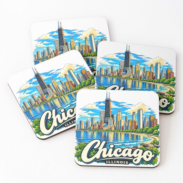 Item preview, Hand Drawn Chicago Illinois Travel Souvenir Landmark Gift designed and sold by MichaeIRellov.