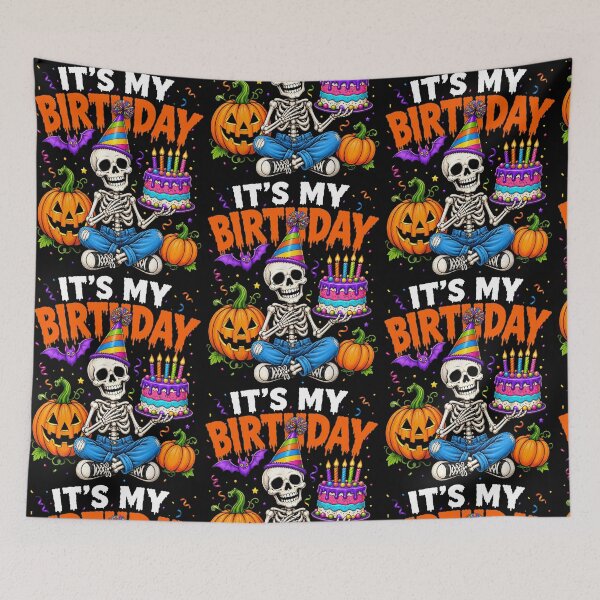 Item preview, It's My Birthday Skeleton Halloween Party Celebration designed and sold by RDGNR.