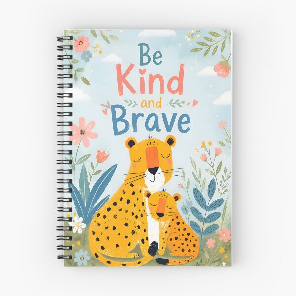 Item preview, Be Kind and Brave Cheetah Family Floral Art designed and sold by ACasualCottage.