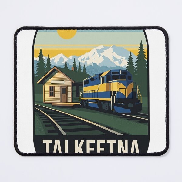 Item preview, Talkeetna Alaska Railroad Depot Vintage Travel Poster Sticker designed and sold by DetourDgn.
